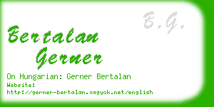 bertalan gerner business card